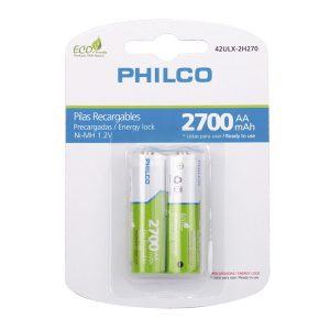 Cargador de Pilas Philco + 2 Pilas AA 2700 mAh + 2 Pilas AAA 1200 mAh  42PLC9854G - AngelStock