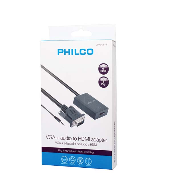 Adaptador Conversor VGA + Audio a HDMI Full HD Plug and Play - 29VGA08118