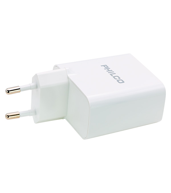 Ripley - CARGADOR DOBLE USB CARGA RAPIDA PHILCO 3.2 AMP