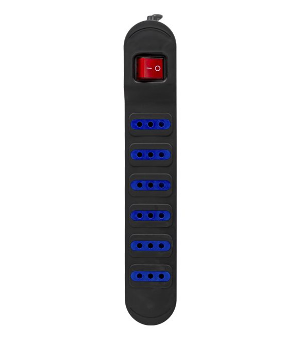 Alargador Eléctrico 3 Mts 6 Pos Negro